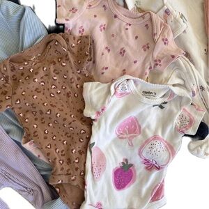 Carters Onesies Bundle 0-3 & 3 Month Baby Girl Summer Clothes